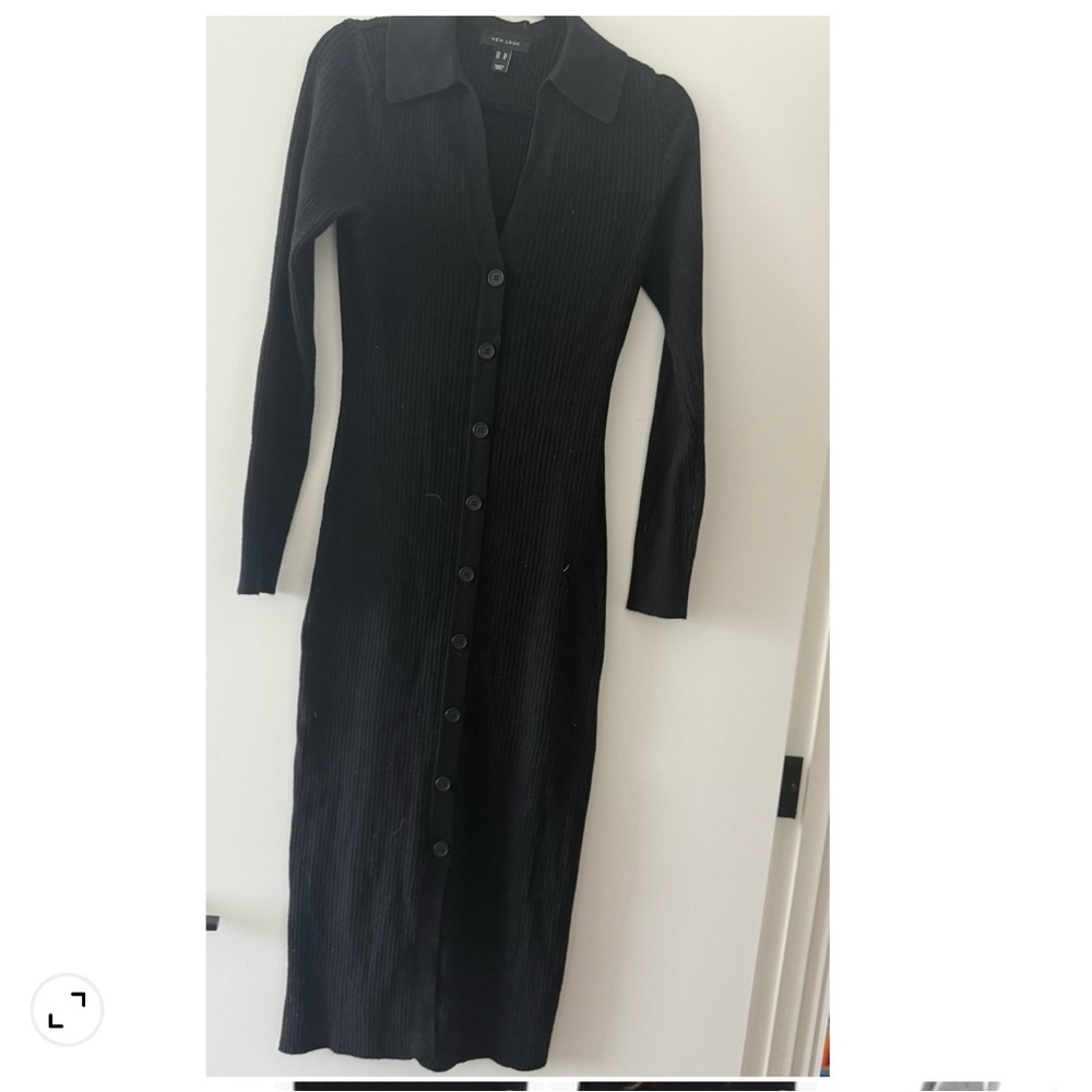 Elegant Black Button-Down Dress